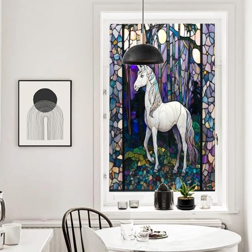 Vinilo decorativo de ventana con diseño Fantasy Unicorn 17.7x23.6 pulg miniatura 6