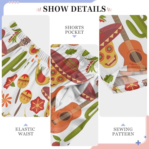 ZZXXB Day of The Dead Maraca Boys Long Pants Soft Trousers Elastic Waist Kids Lounge Bottoms with Pockets S-XL4