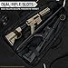 DULCE DOM Double Rifle Case, 38 42 44 inch Soft Gun Tactical Bag for Shooting Range, Movable Divider for 1 or 2 Gears, Multiple Magazine Pouches & Accessory Bags (Black, 38'')