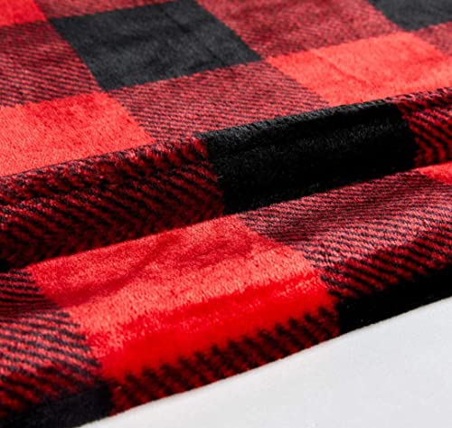 Premium Plaid Sherpa Fleece Throw Blanket | Super Soft, Cozy, Plush, Lightweight Microfiber, Reversible Throw For Couch, Sofa, Bed, All Season (50 X 60 Inches Red) #TOP3