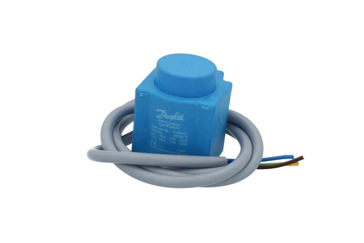 Danfoss Coil 018F6251 Bf230as For Solenoid Valves 220V/230V 50Hz 12W With Cable 1M Ip 67