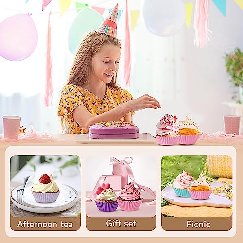 xlloest Mini-Cupcake-Papierförmchen Regenbogenfarbe Muffin Förmchen Papier 400 Stück