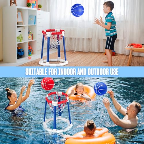 CHMYWJ Pool Basketball Hoop Pool Games Pool Toys with 2 Basketballs Floating Basketball Hoop for Pool for Kids & Adults Indoor Outdoor by CHMYWJ - Image 5