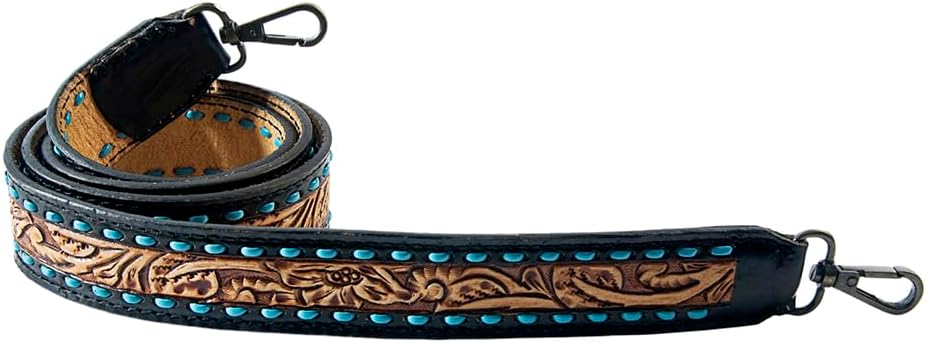 American Darling Hand Tooled Genuine Leather Crossbody Handle Strap for Bags Phone Wallet Purse Clutch