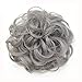 HI GIRL Short Messy Gray Ladies Elastic Wave Curly Synthetic Hairpieces Scrunchie Wrap Hair Bun Chignon Accessories 30g #Dimgray