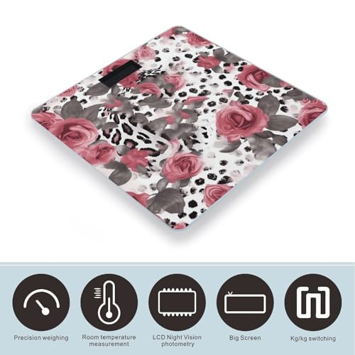Báscula digital para baño Cute Rose Mix con vidrio templado miniatura 3