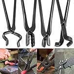 Blacksmith Forge Tool Set, Blacksmith Tool, Blacksmith Anvil Tool Set, V-Bit Pliers, Wolf Jaw Pliers, Flat Pliers, Blade Pliers (Pack of 4)