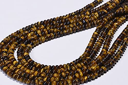 Perles rondelles œil de tigre LKBEADS 6.2x3.7mm en pierre naturelle pour création de bijoux