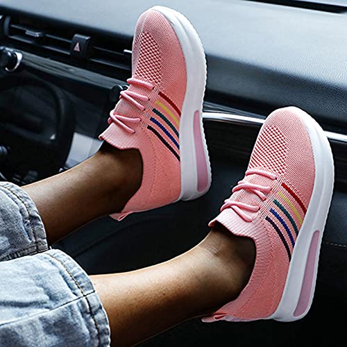 Sneakers pour femmes confortables en mesh rose baskets mode décontractées 40 - 6