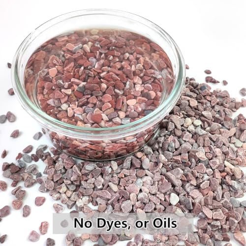 Image of YISZM 2LB Succulent and Cactus Gravel Pebbles, 1 /5 Inch Natural Decorative Polished Stones, River Rocks for Vases Gardening Indoor and Outdoor Decorative Rocks, Red