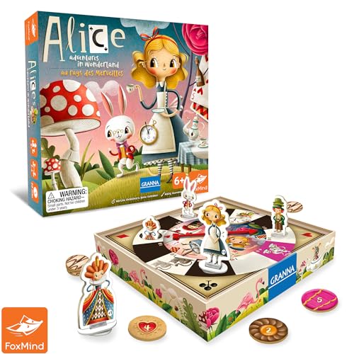 Juego de Mesa FoxMind: Las Aventuras de Alicia en el País de las Maravillas - Granna, Carrera para Convertirse en el Campeón de la Merienda, Familiar, Edades 6+, 2-4 Jugadores miniatura 2