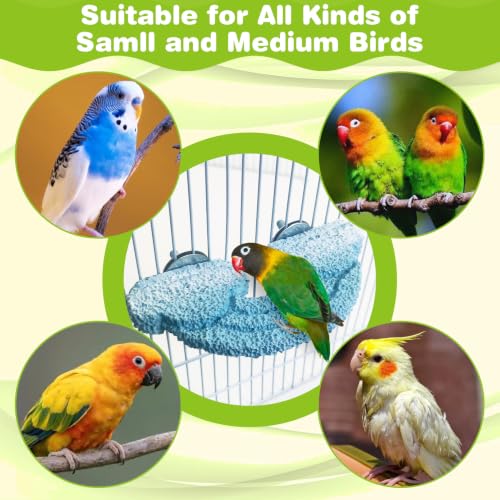 Image of PINVNBY 3PCS Bird Beak Grinding Stone Resin Bird Perch Stand Grinding Claw Clouds Birds Cage Perch Parrot Climbing Chewing Toys Parakeet Cage Accessories for Budgies Cockatiels Conures(Blue)