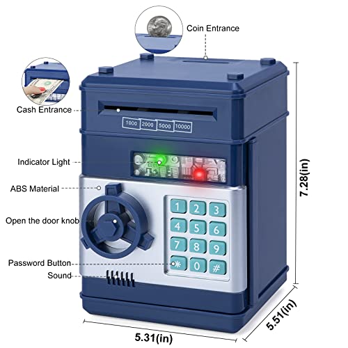 Refasy RE023 Piggy Bank For Boys,Refasy Electronic Piggy Banks Password Money Saving Box Gifts For 11 Year Old Boy Money Bank Toy Birthday Gifts For Boys Girls Kids Safe Cash Coin Can thumb #2