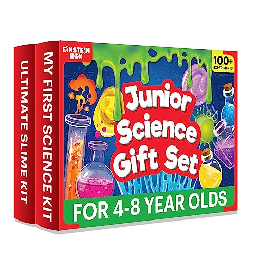 Image of Einstein Box Junior Science Gift Set | 2-in-1 Set of My First Science Kit & Slime Kit for 4-6-8 Year Olds| Birthday Gift for Boys & Girls