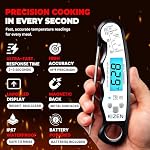 Kizen Instant Read Meat Thermometer - Best Waterproof Ultra Fast Thermometer with Backlight & Calibration. Kizen Digital Food Thermometer for Kitchen, Outdoor Cooking, BBQ, and Grill!