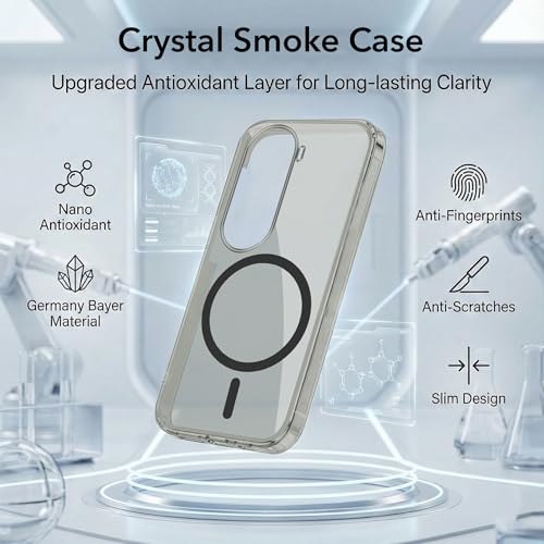 Image of Jkobi Lifetime Anti-Yellow MagSafe Compatible Clear Back Cover Case for Vivo iQOO Z9s (Sleek Hard Crystal | Shockproof and Camera Protection)