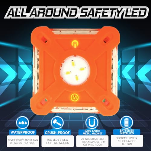 MARCALA Emergency Lights for Vehicles 3-Pack | LED Road Flares | Flares Emergency Road | LED Emergency Flares Include Batteries, Case, Whistle and are Stronger, Brighter & Better than round LED Flares by Marcala - Image 4