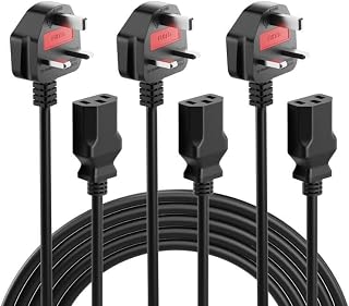 CYD 3.9FT Amplifier Power Cord, 3 Prong 18AWG Amp Power Cord Compatible with ION Block Rocker, ION Pathfinder, ION Tailgater Bluetooth Speaker, Guitar Amp Power Cable, 3 Pack