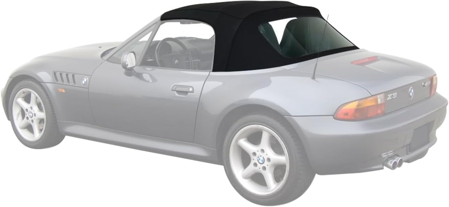 Sierra Auto Tops & Seats Convertible Top for 1996-2002 BMW Z3 Roadster - Black, Stayfast Canvas - Convertible Top Replacement with Plastic Window - BMW Z3