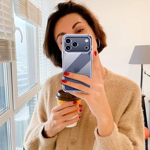 ivoler Funda HD Clara Anti-Amarilleo para iPhone 17 Pro MAX, [Protección Grado Militar] Carcasa Bumper Teléfono Antigolpes HD Transparente Delgado Antiarañazos Duro PC Respaldo Case