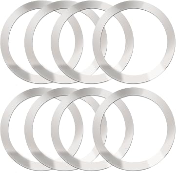 8 Pack Universal Metal Rings Sticker Compatible for Magsafe Magnetic Wireless Charger iPhone 15 14 13 12 Pro Mini Max Galaxy, Ultra-Thin Car Charger Conversion Accessories NO Magnet, Silver