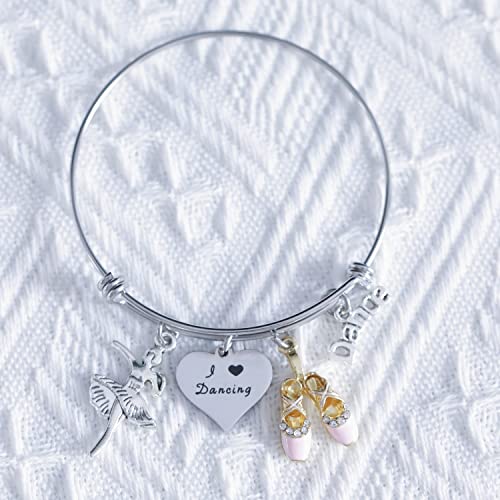 Image of Dance Bracelet Gifts Women Ballet Teacher Birthday Presents Dance Charm Dancer Bracelet