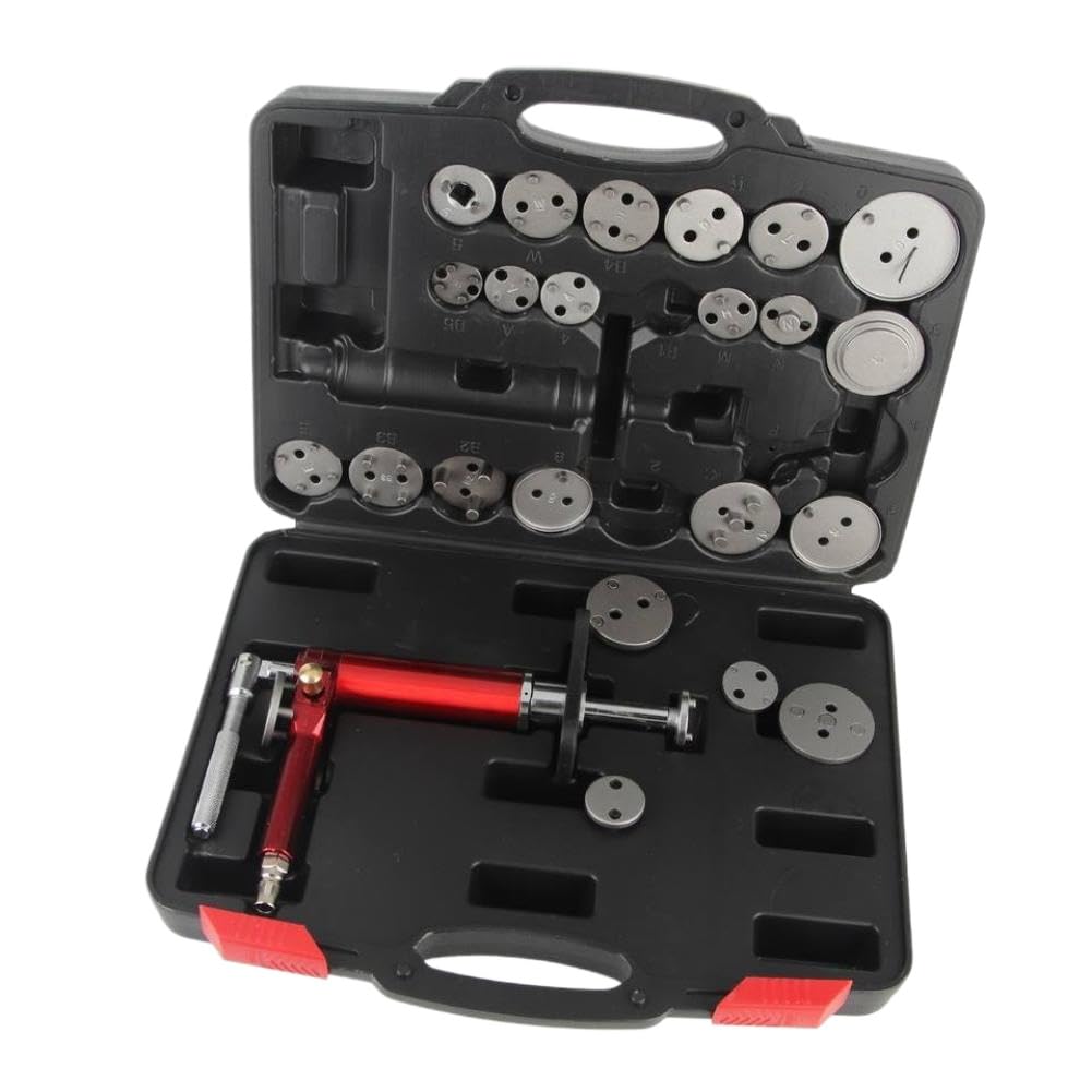 Kit di Attrezzi per Il riavvolgimento del pistone del Freno 24PCS 45 Strumento di riavvolgimento Pneumatico dell'Aria in Acciaio 118psi per Auto