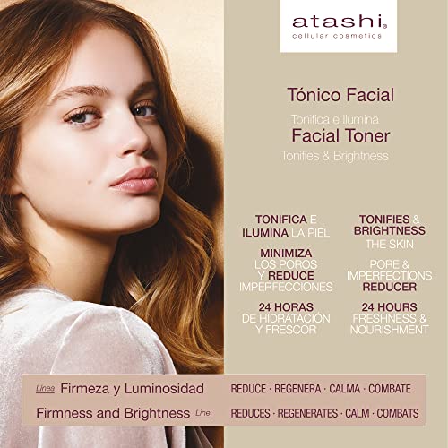 Atashi Facial Tonic Tonic Firmness Świeżość Świeżca Glacial | Odśwież, oczyszczanie, nawilża i minimaliza pory | Z lodowcowymi liposomami wody i kwasem glikolowym Liposomado | Wszystkie typy skóry. 250 ml.