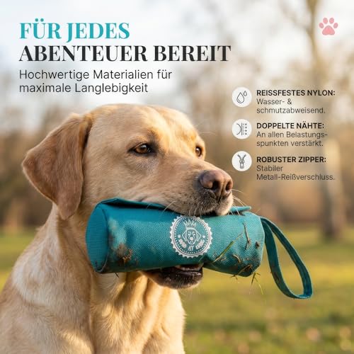 HUND IST KÖNIG Futterdummy für Hunde - Apportierbeutel für Hunde/Futterbeutel Hundetraining klein - Für alle Hunderassen - Perfekt für Dummy Hundetraining + Trainings-eBook, Futterbeutel-Hund