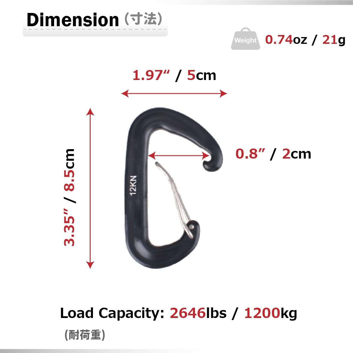 Azarxis Carabiner Clips, 12 25 kN Aluminium D Ring Heavy Duty Lightweight Caribeaners for Hammock, Camping, Hiking, Outdoor, Gym, Dog Leash, Backpack, Harness (12kN - Wiregate - Green - 4 PCS) : Sports & Outdoors