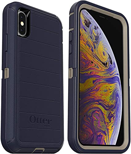OtterBox Defender Series Rugged Case for iPhone Xs & iPhone X (ONLY) Case Only - Non-Retail Packaging - Dark Lake - with Microbial Defense