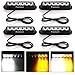 Favson 6 LED Strobe Lights for Trucks Cars Van with Super Bright White&Yellow Emergency Flasher(4 pcs)