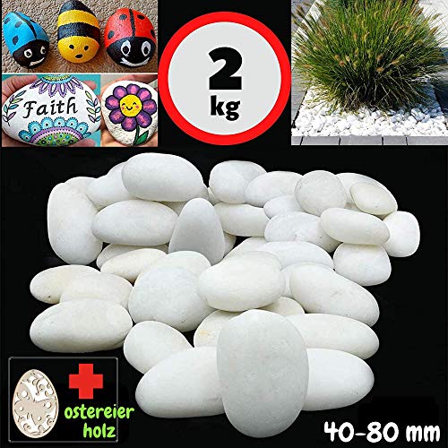 Stones for Painting & Garden Pebbles White Gravel Decorative Rocks Natural Stone Marble Gravel Large Pebbles for Garden Decoration Acrylic Colours Aquarium Decor