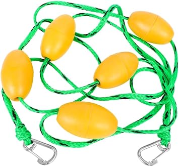 16ft / 5M Swimming Pool Safety Divider Rope Swimming Pool Lane Line Safety Fence with 8 Floating Buoys and 2 Clips,Strong Buoyancy,Green&Black