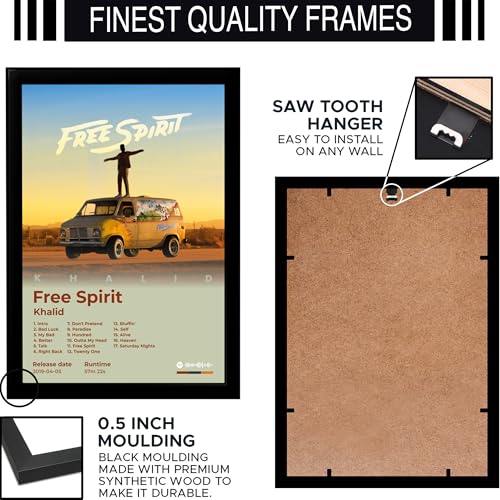 Image of BLINKART Khalid- Free Spirit Wall Photo Frames | Wall Art for Bedroom, Living Room, Studio or Office | Album Cover Print with Spotify Song Link QR Code | Gift for Fans - 8x12 In