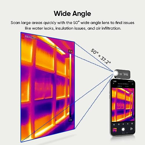 HIKMICRO Mini2 Thermal Imaging Camera for Android, 256 x 192 IR Resolution, 25Hz Refresh Rate, 50° Wide Angle, Infrared Thermal Imager 49,152 Pixels, -20°C to 350°C, USB-C,not for iphone - Image 3