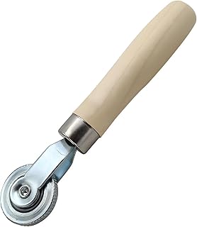 Tire Patch Roller, 6 mm Tire Puncture Repair Tool 1.5" Wheel Diameter Stitcher w/Wooden Handle, Patch Tyre Repair Stitch Tool Ball Bearing Roller for Car Motorcycle Bike