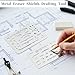 Jeffdad 6 Pcs Drafting Eraser Shield Erasing Shield, Stainless Steel Drawing Template Metal EraserShield DraftingTool Drafting and Drawing Template Tool for Mechanical Drawings Engineering Design