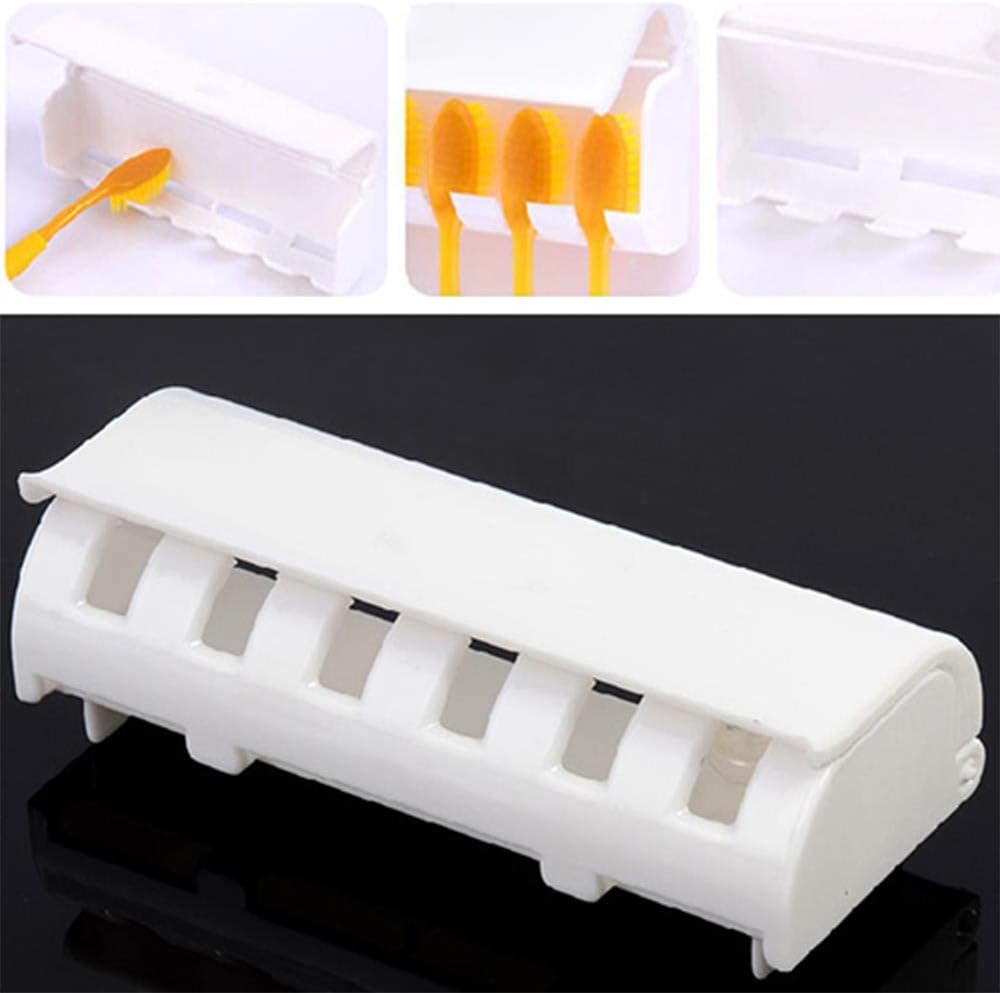 Toothbrush Holders,Toothbrush Holder Toothbrush Holder Family Tooth Brush Storage Bathroom Accessories Set Toothbrush Wall Mount Rack Container Bathroom ToolsSet (OneColor)