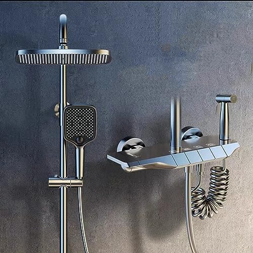 Ensemble de douche à affichage numérique et 4 types de sorties d'eau