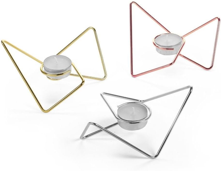Black+Blum Triangular Loop Candle Holders | Unique Tea Light Candle Holder Centerpieces, Display Individually or Interlinked, Steel , Multi Colour