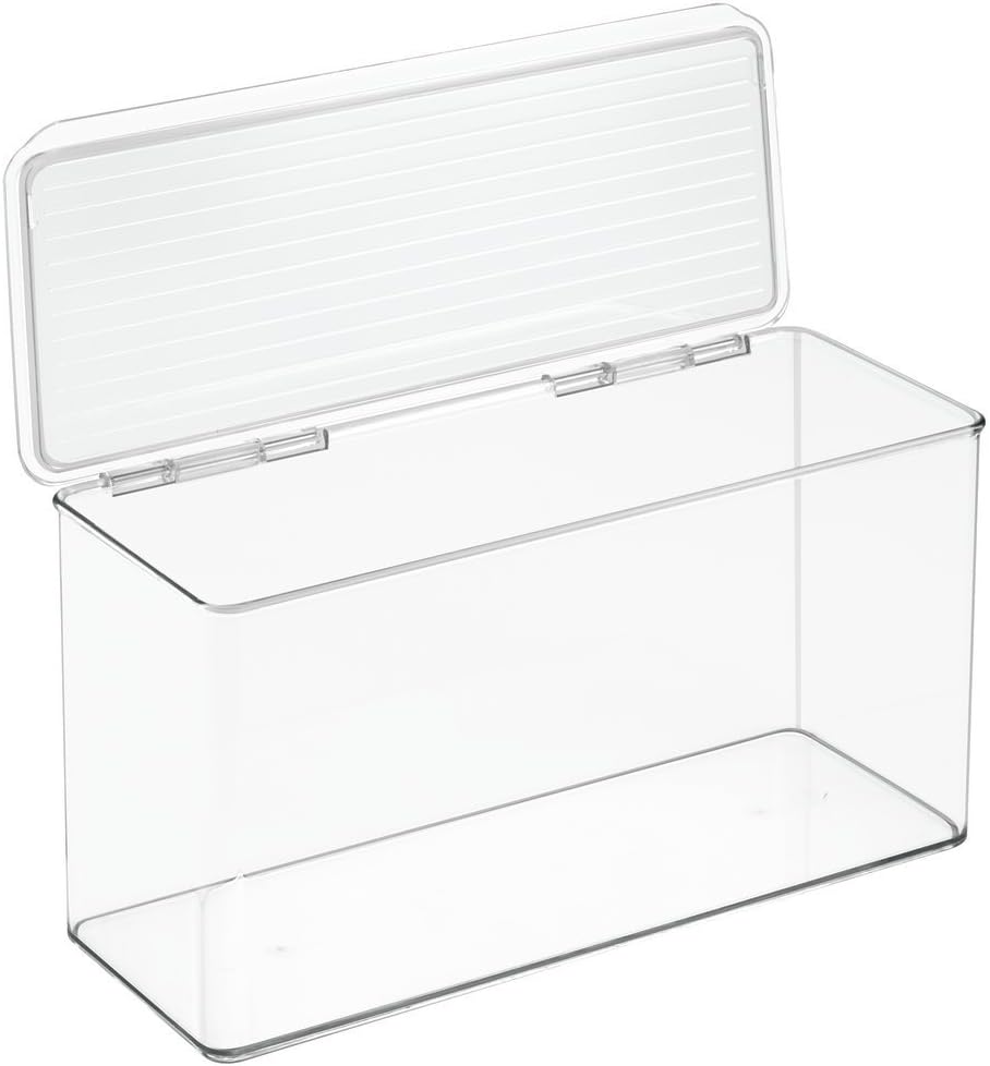 iDesign Kitchen Binz Stackable Box, 14 x 34 x 18cm, Clear, 14 x 34 x 18 cm
