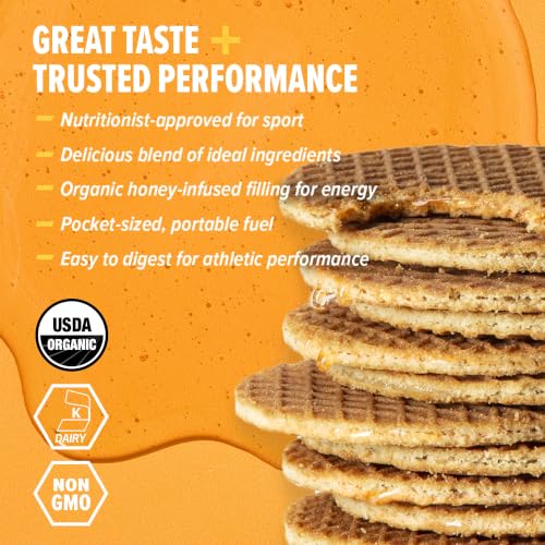 Image of Honey Stinger Organic Energy Waffle Variety Pack of 18, 12 Honey Waffles and 6 Vanilla, Nutritious Stroopwafel Snack for Exercise, Endurance and Performance