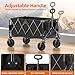 Ajvvf 440lbs Collapsible Wagon Cart with Wheels, Large Capacity Wagons Carts Foldable, Heavy Duty Folding Utility Wagon with Side Pockets, Grocery Wagon for Beach, Camping, Sports, Transport, Black