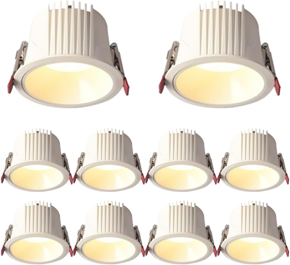 10 Pack LED Recessed Lights - 12W/15W Directional COB Recessed Lights Deep Anti-Glare COB Spotlights Ultra-Thin LED Recessed Lighting for Ceiling Lighting