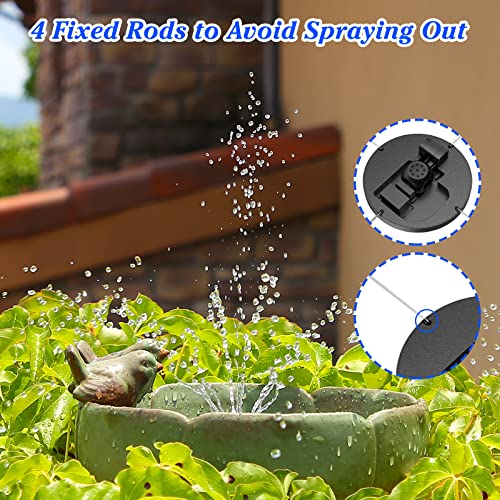 Aisitin Solar Fountain, 2023 Upgrade Solar Bird Bath Fountain Pump With Rotable Nozzle & 3 In 1 Nozzle & 4 Fixers, 2.5W Solar Water Fountain Pump For Bird Bath, Garden, Pond And Outdoor #TOP3