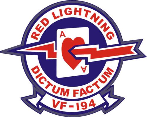 US Navy VF-194 Red Lightnings Squadron Decal Sticker 3.8