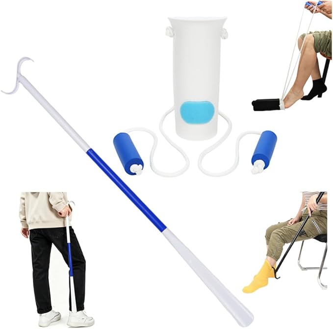 Sock Aid Kit With Long Handle Shoe Horn for Seniors and Mobility Needs