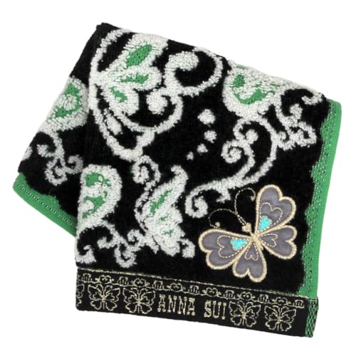 【アナスイ】 タオルハンカチ バタフライ&ハート (グリーン) 婦人 レディース タオル ハンドタオル 約25cm 109482-0017-02