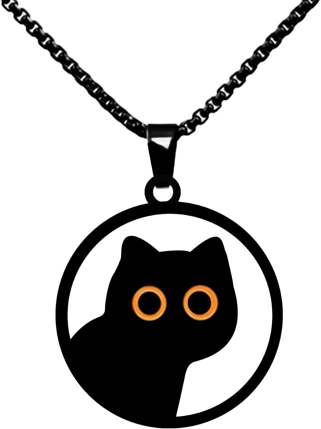 Seawah Cat Necklaces for Teen Girls & Boys(Black) - Fun Valentines Gifts for Cat Lovers - Cute Jewelry for Women - Goth Accessories - Whimsigoth Idea